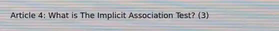 Article 4: What is The Implicit Association Test? (3)