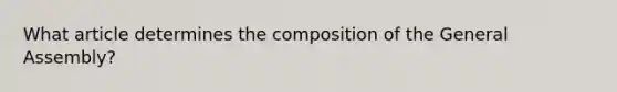 What article determines the composition of the General Assembly?