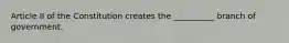 Article II of the Constitution creates the __________ branch of government.