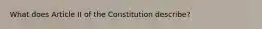 What does Article II of the Constitution describe?