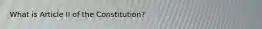 What is Article II of the Constitution?