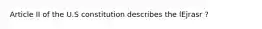 Article II of the U.S constitution describes the lEjrasr ?