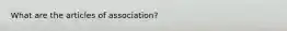 What are the articles of association?