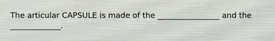 The articular CAPSULE is made of the ________________ and the _____________.