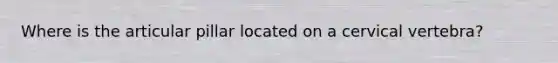 Where is the articular pillar located on a cervical vertebra?