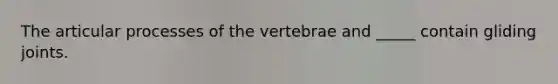 The articular processes of the vertebrae and _____ contain gliding joints.