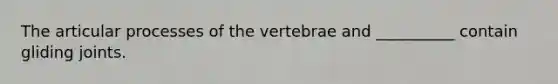 The articular processes of the vertebrae and __________ contain gliding joints.