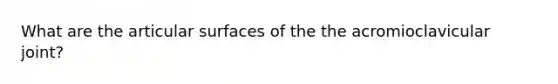 What are the articular surfaces of the the acromioclavicular joint?