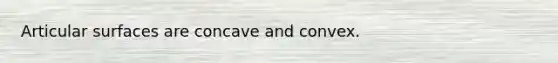 Articular surfaces are concave and convex.