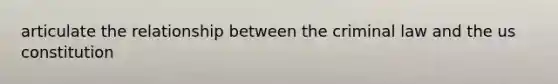 articulate the relationship between the criminal law and the us constitution