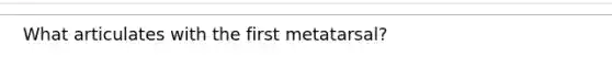 What articulates with the first metatarsal?