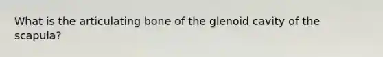 What is the articulating bone of the glenoid cavity of the scapula?