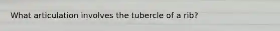 What articulation involves the tubercle of a rib?