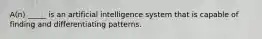 A(n) _____ is an artificial intelligence system that is capable of finding and differentiating patterns.