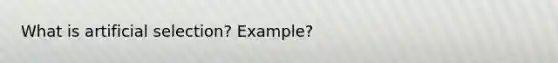 What is artificial selection? Example?