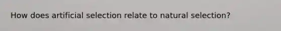How does artificial selection relate to natural selection?