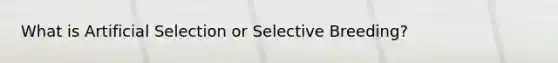 What is Artificial Selection or Selective Breeding?