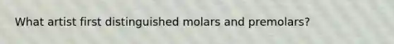 What artist first distinguished molars and premolars?