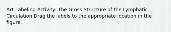 Art-Labeling Activity: The Gross Structure of the Lymphatic Circulation Drag the labels to the appropriate location in the figure.