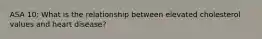ASA 10: What is the relationship between elevated cholesterol values and heart disease?