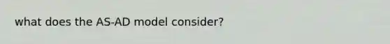 what does the AS-AD model consider?