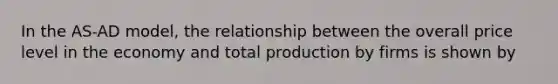 In the AS-AD model, the relationship between the overall price level in the economy and total production by firms is shown by