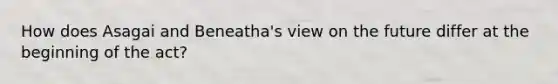 How does Asagai and Beneatha's view on the future differ at the beginning of the act?