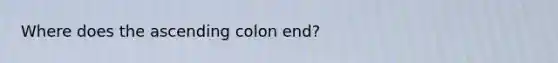 Where does the ascending colon end?