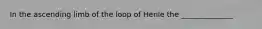 In the ascending limb of the loop of Henle the ______________