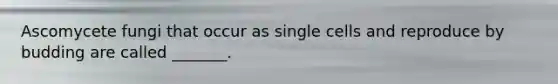 Ascomycete fungi that occur as single cells and reproduce by budding are called _______.