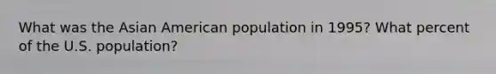 What was the Asian American population in 1995? What percent of the U.S. population?