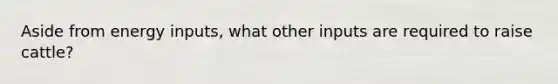 Aside from energy inputs, what other inputs are required to raise cattle?