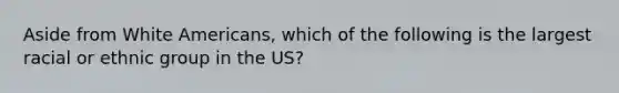 Aside from White Americans, which of the following is the largest racial or ethnic group in the US?