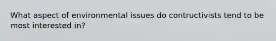 What aspect of environmental issues do contructivists tend to be most interested in?