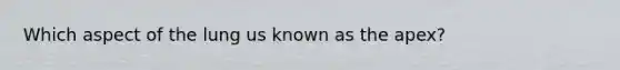 Which aspect of the lung us known as the apex?