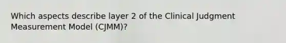 Which aspects describe layer 2 of the Clinical Judgment Measurement Model (CJMM)?