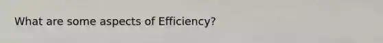 What are some aspects of Efficiency?