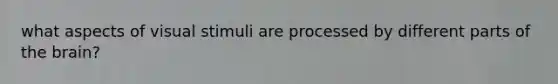 what aspects of visual stimuli are processed by different parts of the brain?