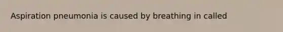Aspiration pneumonia is caused by breathing in called