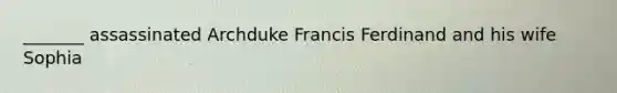 _______ assassinated Archduke Francis Ferdinand and his wife Sophia