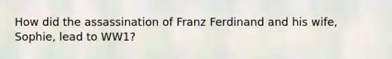 How did the assassination of Franz Ferdinand and his wife, Sophie, lead to WW1?