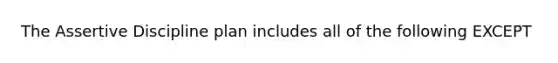 The Assertive Discipline plan includes all of the following EXCEPT