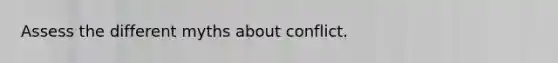 Assess the different myths about conflict.