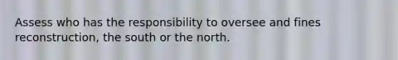 Assess who has the responsibility to oversee and fines reconstruction, the south or the north.