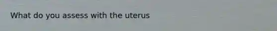 What do you assess with the uterus