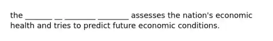 the _______ __ ________ ________ assesses the nation's economic health and tries to predict future economic conditions.