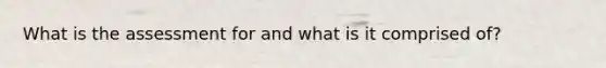 What is the assessment for and what is it comprised of?