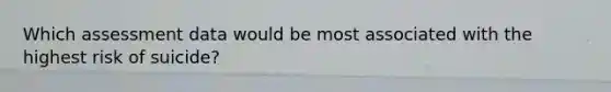 Which assessment data would be most associated with the highest risk of suicide?