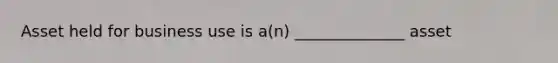 Asset held for business use is a(n) ______________ asset