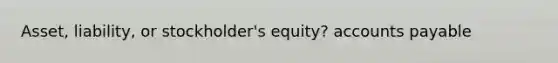 Asset, liability, or stockholder's equity? accounts payable